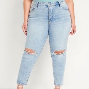 OLD NAVY High-Waisted Button-Fly‎ O.G. Straight Extra-Stretch Ankle Jeans